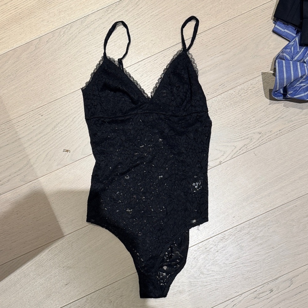 Reformation Black Lace Bodysuit
